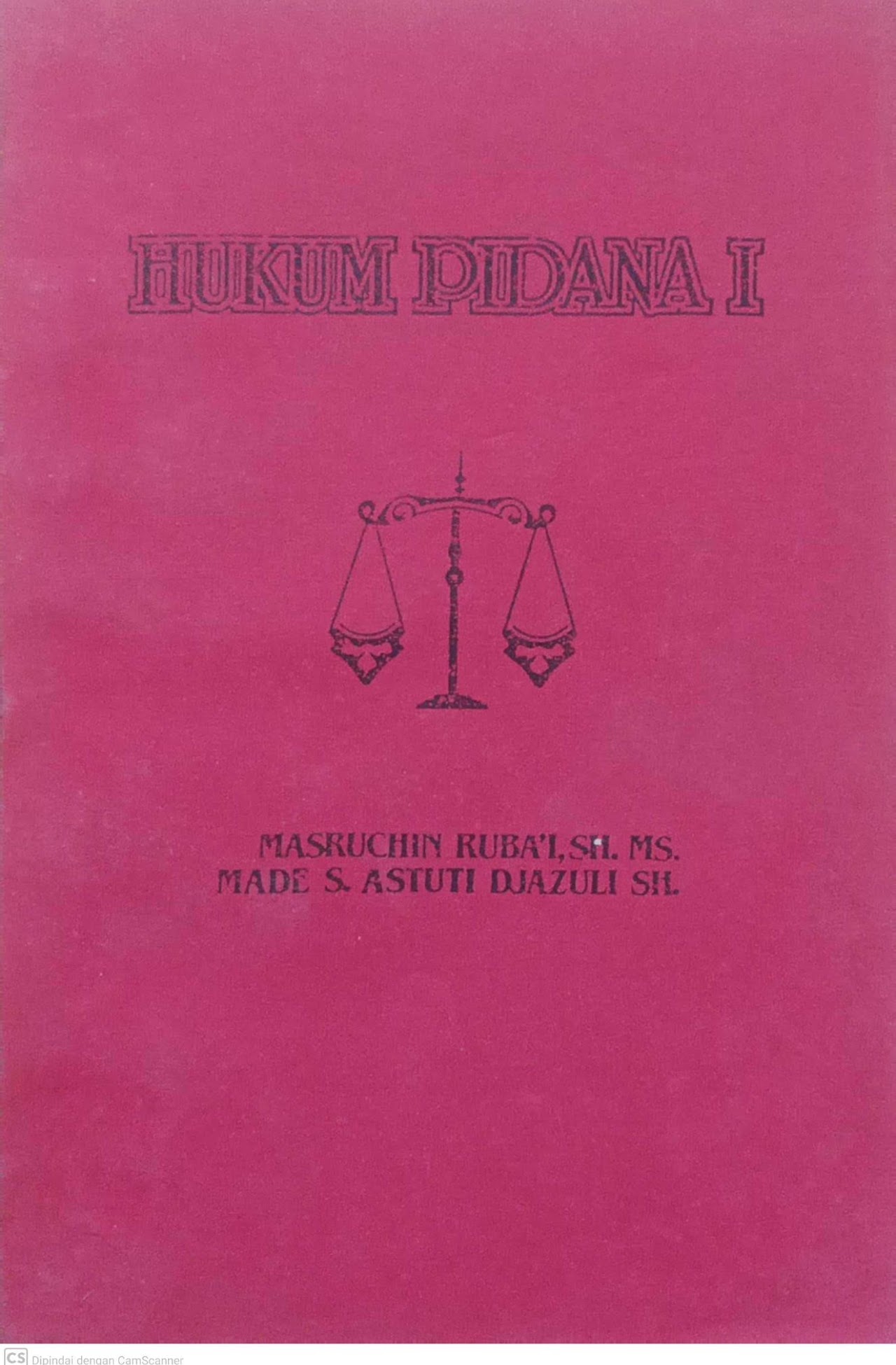 Cover Hukum Pidana I