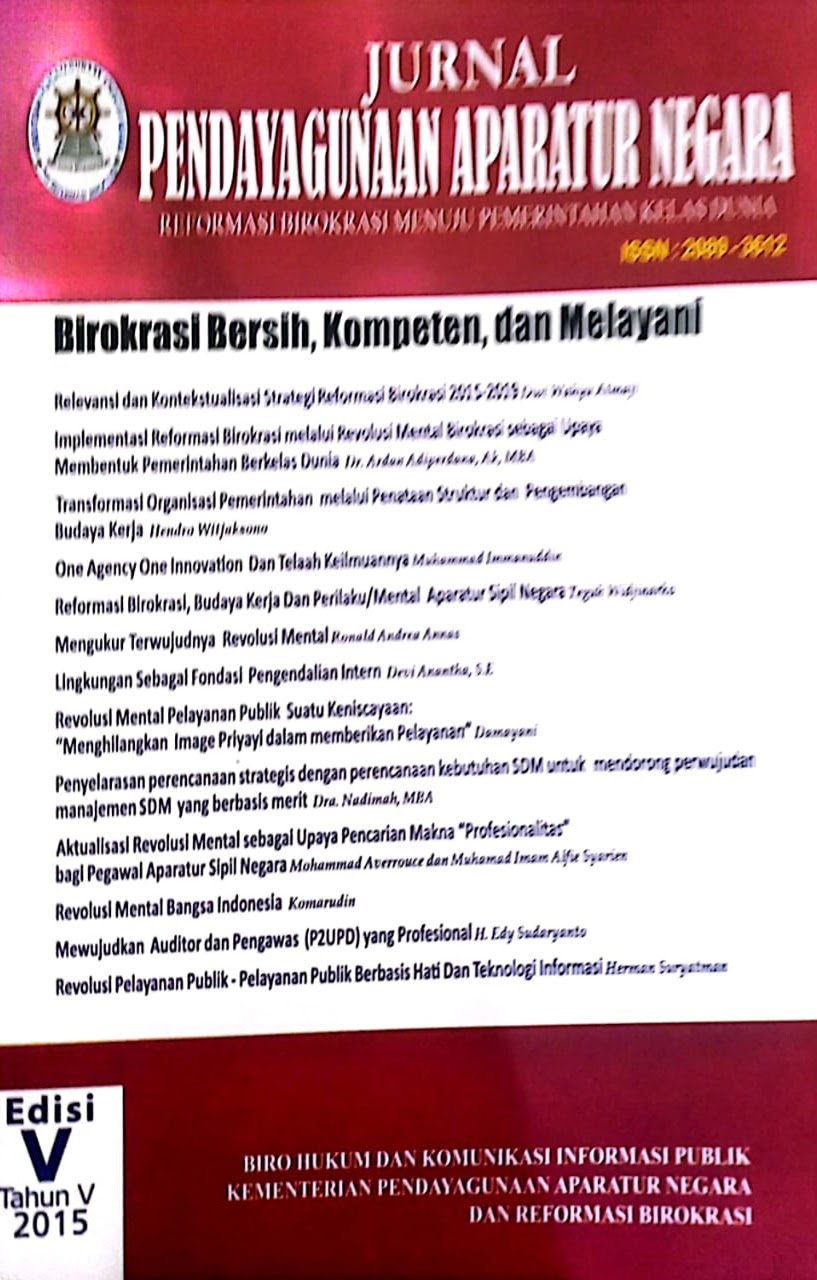 Cover Jurnal Pendayagunaan aparatur negara